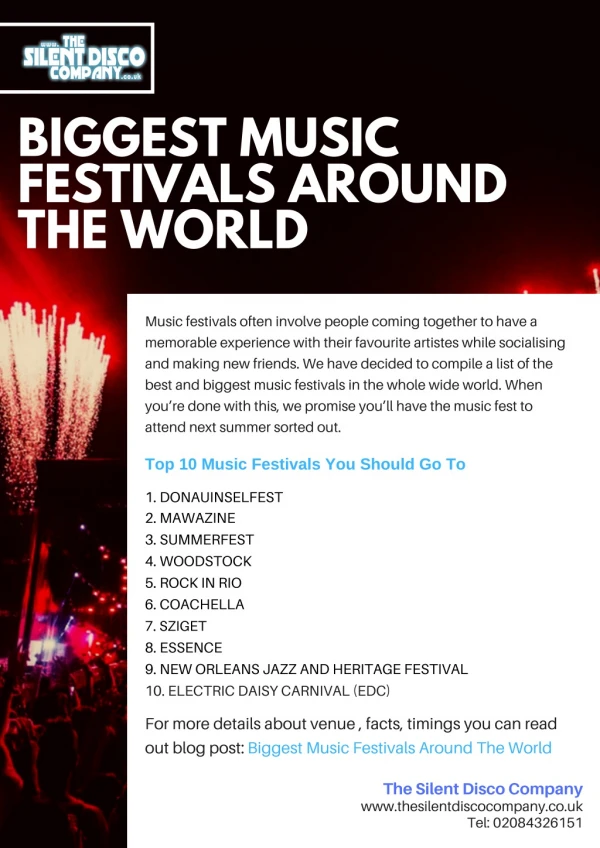 10 Biggest Music Festivals Around The World