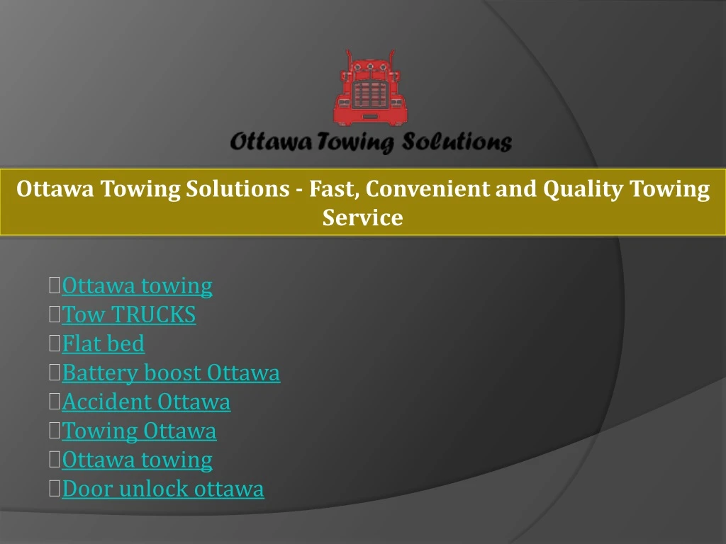 ottawa towing solutions fast convenient