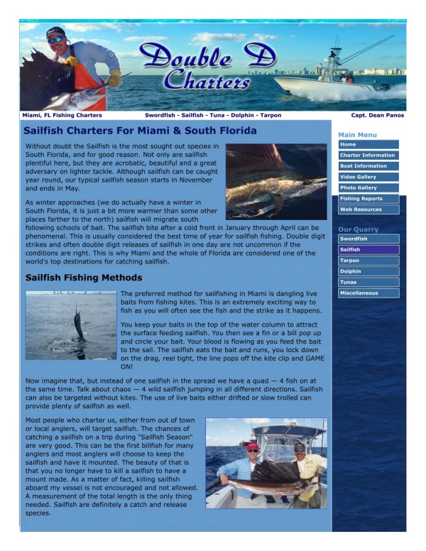 Miami sailfish charters