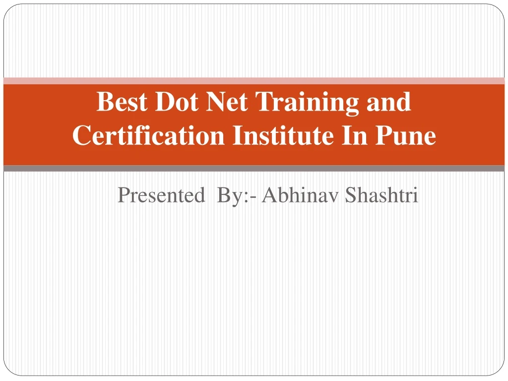 best dot net training and certification institute in pune