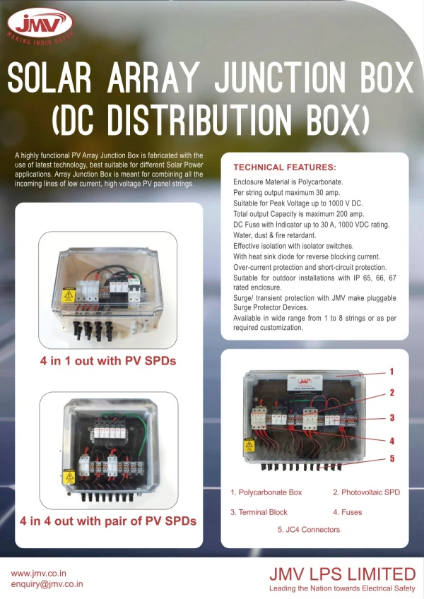 FOR LOW POWER Array Junction Box
