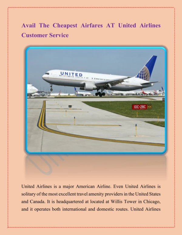 Call to our experts and get amazing deals at United Airlines Customer Service