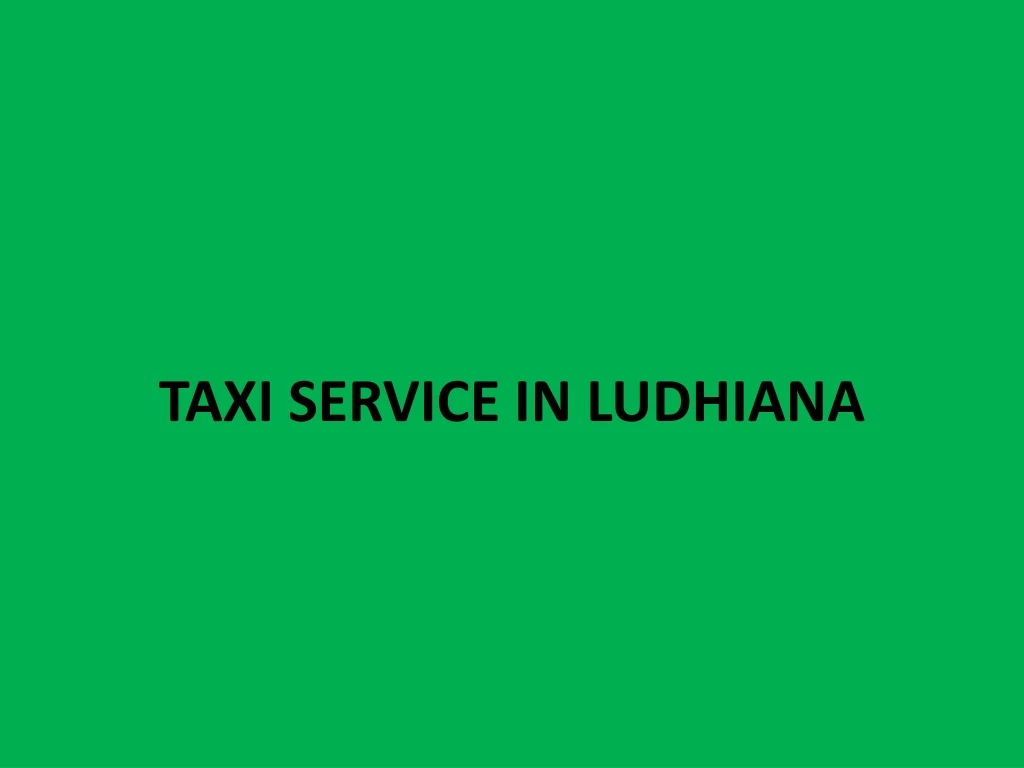 taxi service in ludhiana