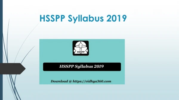 hsspp syllabus 2019