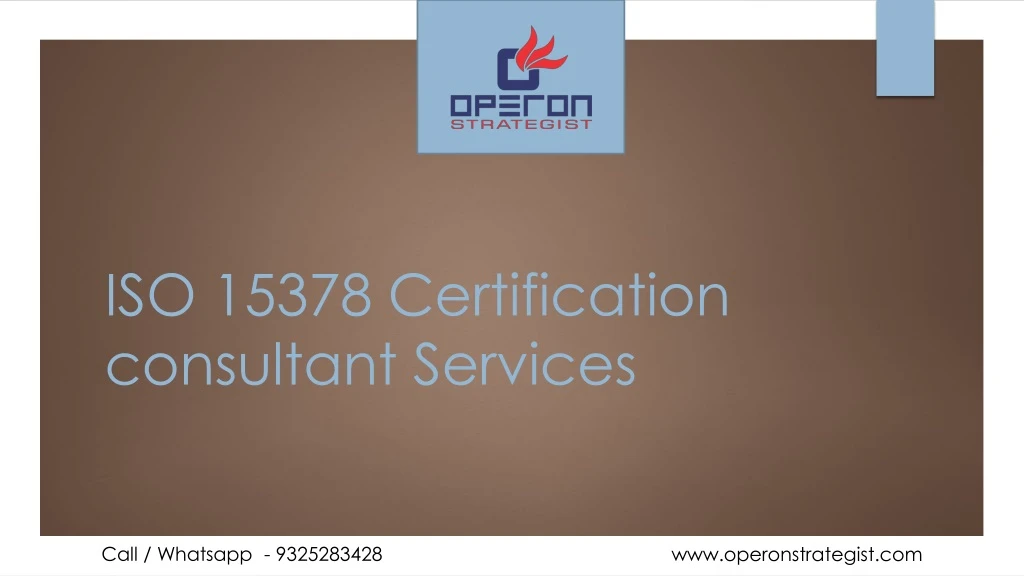 iso 15378 certification consultant services