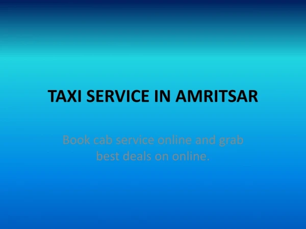 AFFORDABLE TAXI IN AMRITSAR