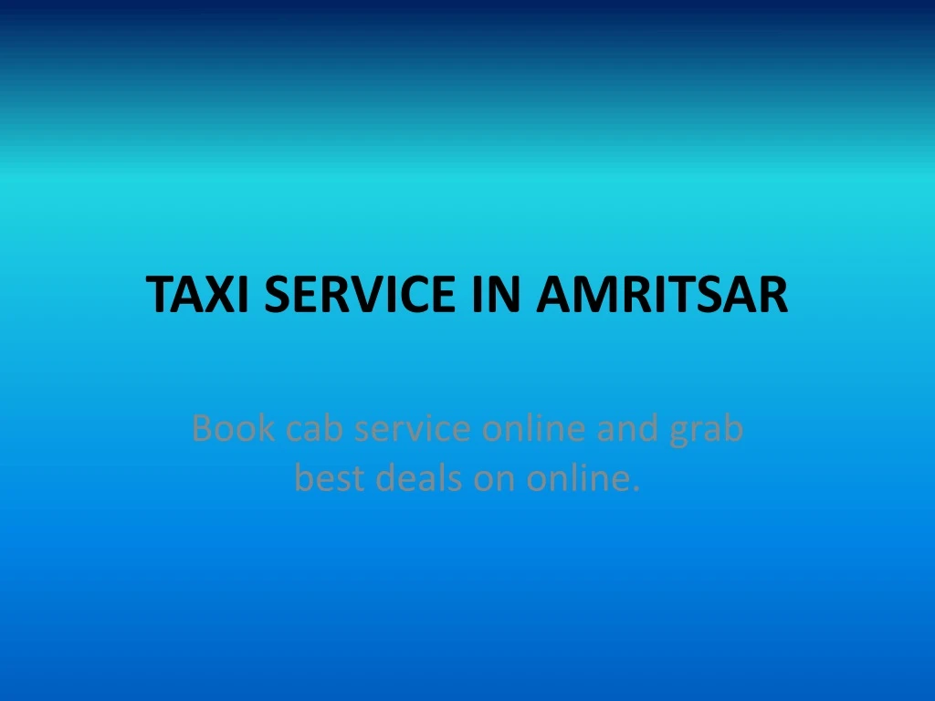 taxi service in amritsar