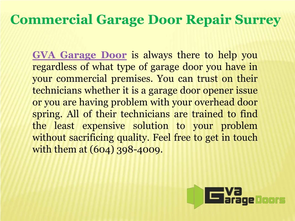 commercial garage door repair surrey
