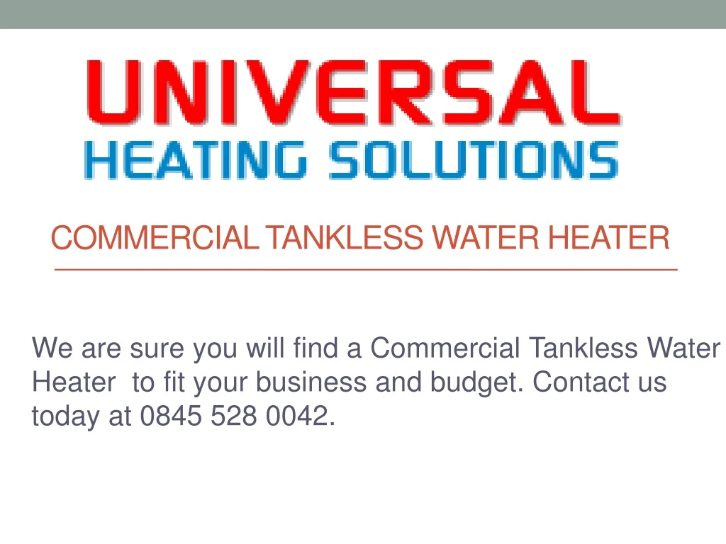 commercial tankless water heater