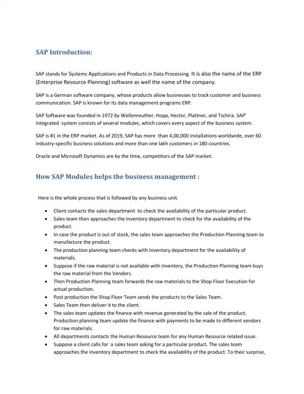 Importance Of SAP technology