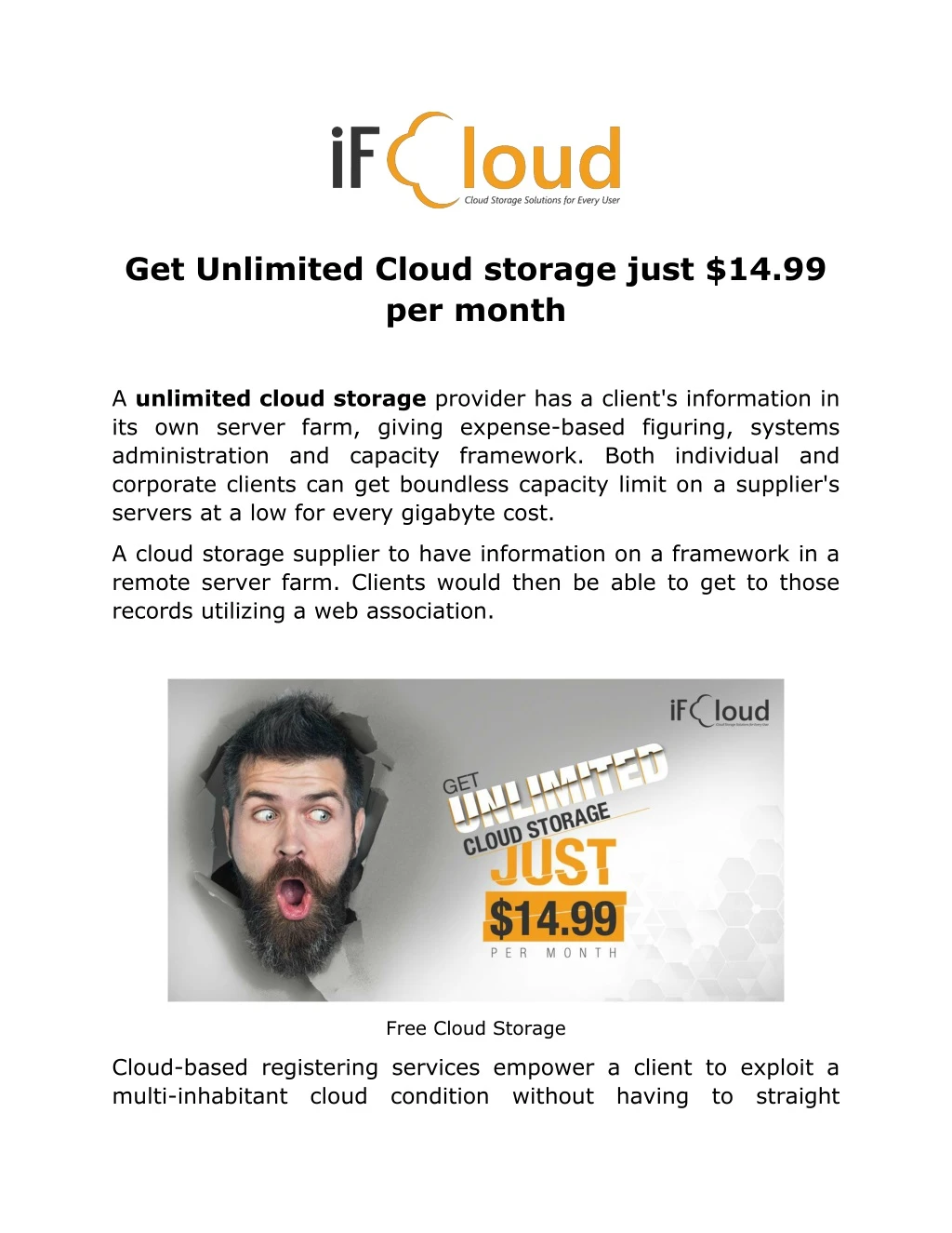 get unlimited cloud storage just 14 99 per month