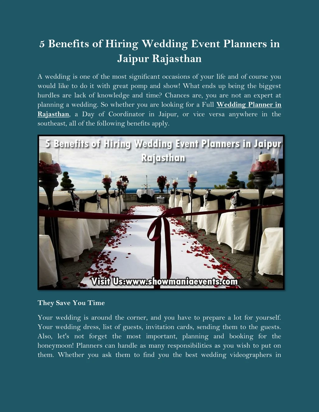 5 benefits of hiring wedding event planners