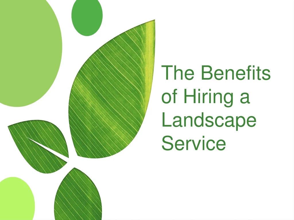 the benefits of hiring a l andscape service