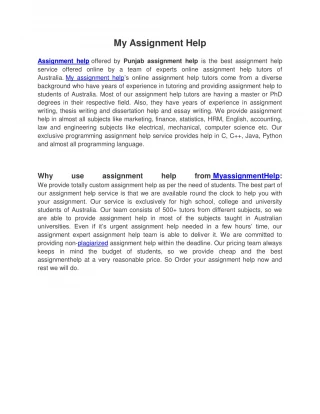 My Assignment Help - slide 1