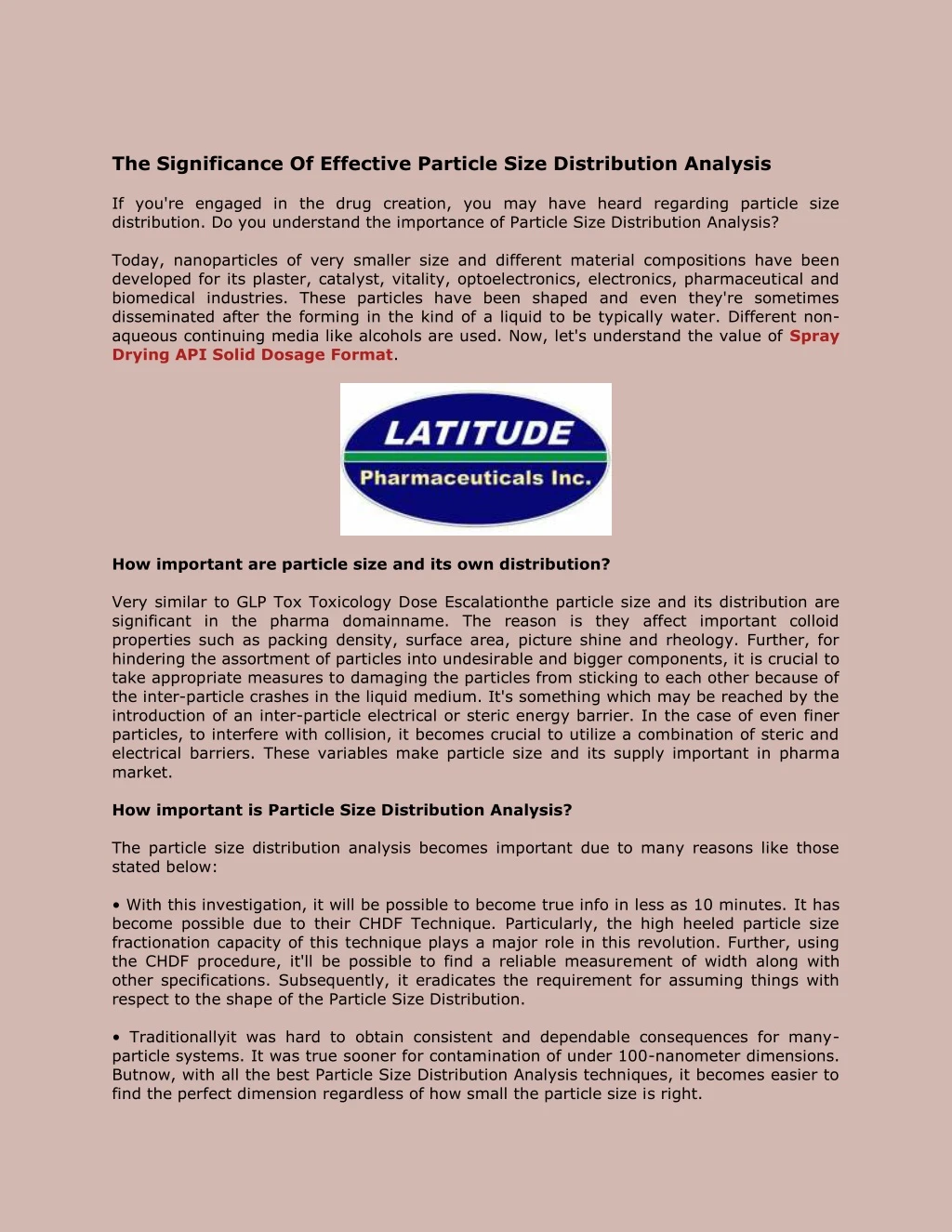 the significance of effective particle size