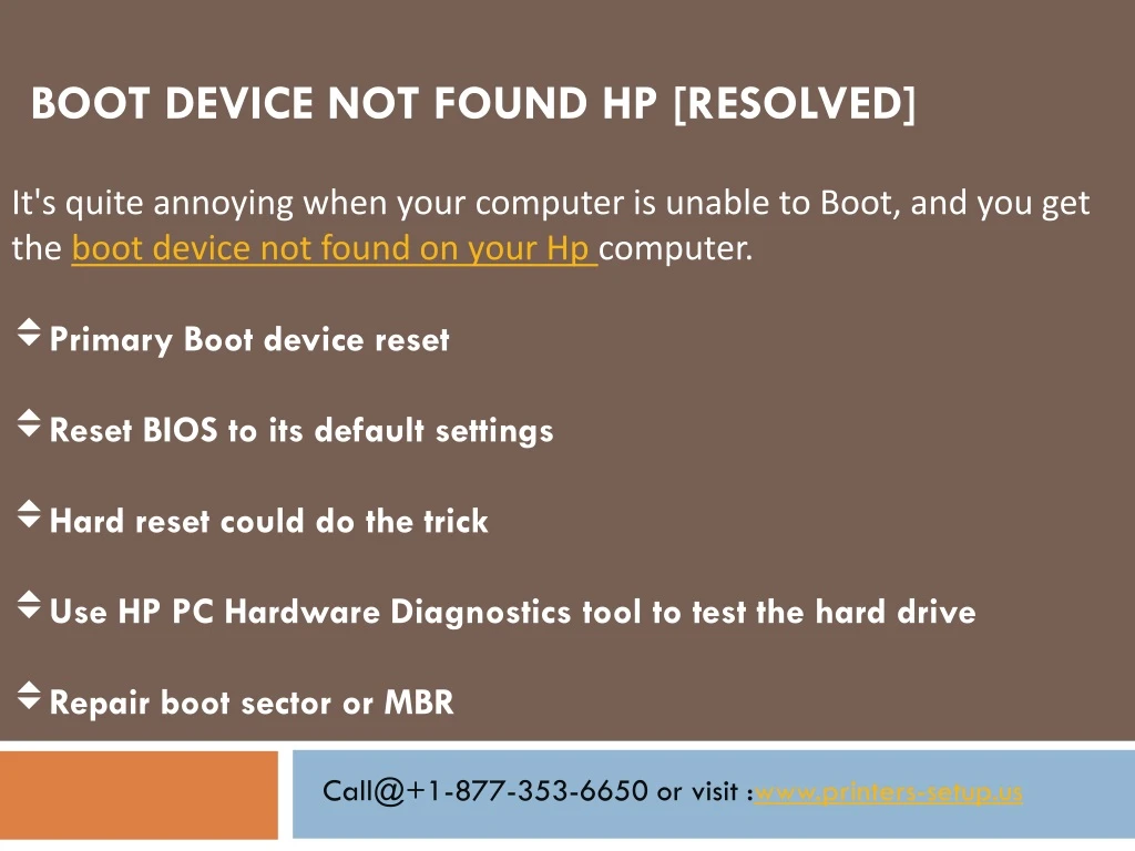 boot device not found hp resolved