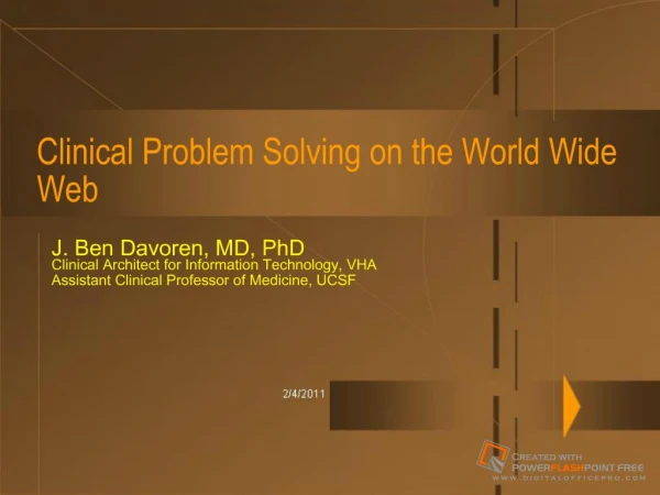 Clinical Problem Solving on the World Wide Web