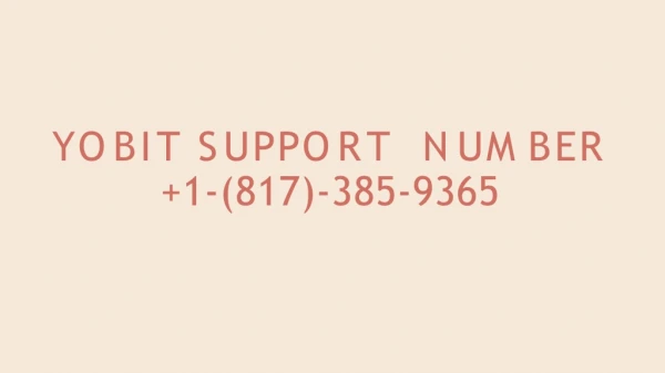 YoBit Support Number 1-(817)-385-9365