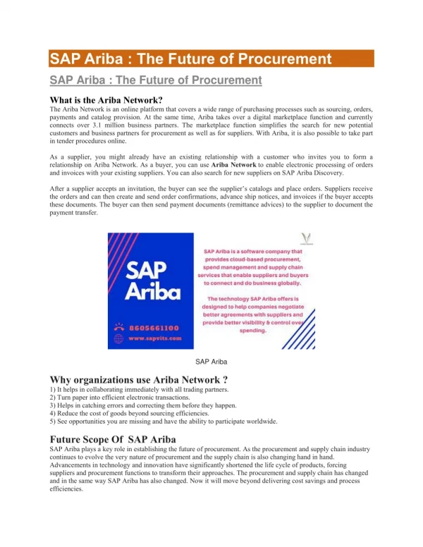 SAP Ariba PDF | SAP Ariba Training Material