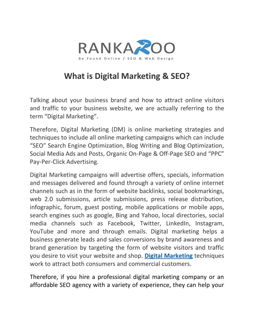 what is digital marketing seo