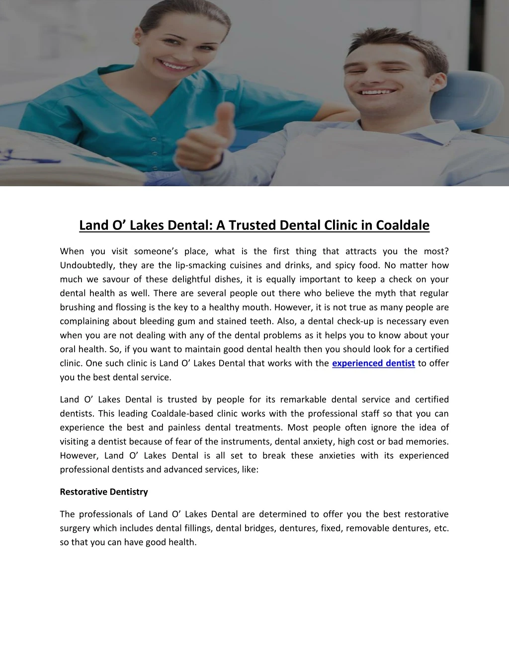 land o lakes dental a trusted dental clinic