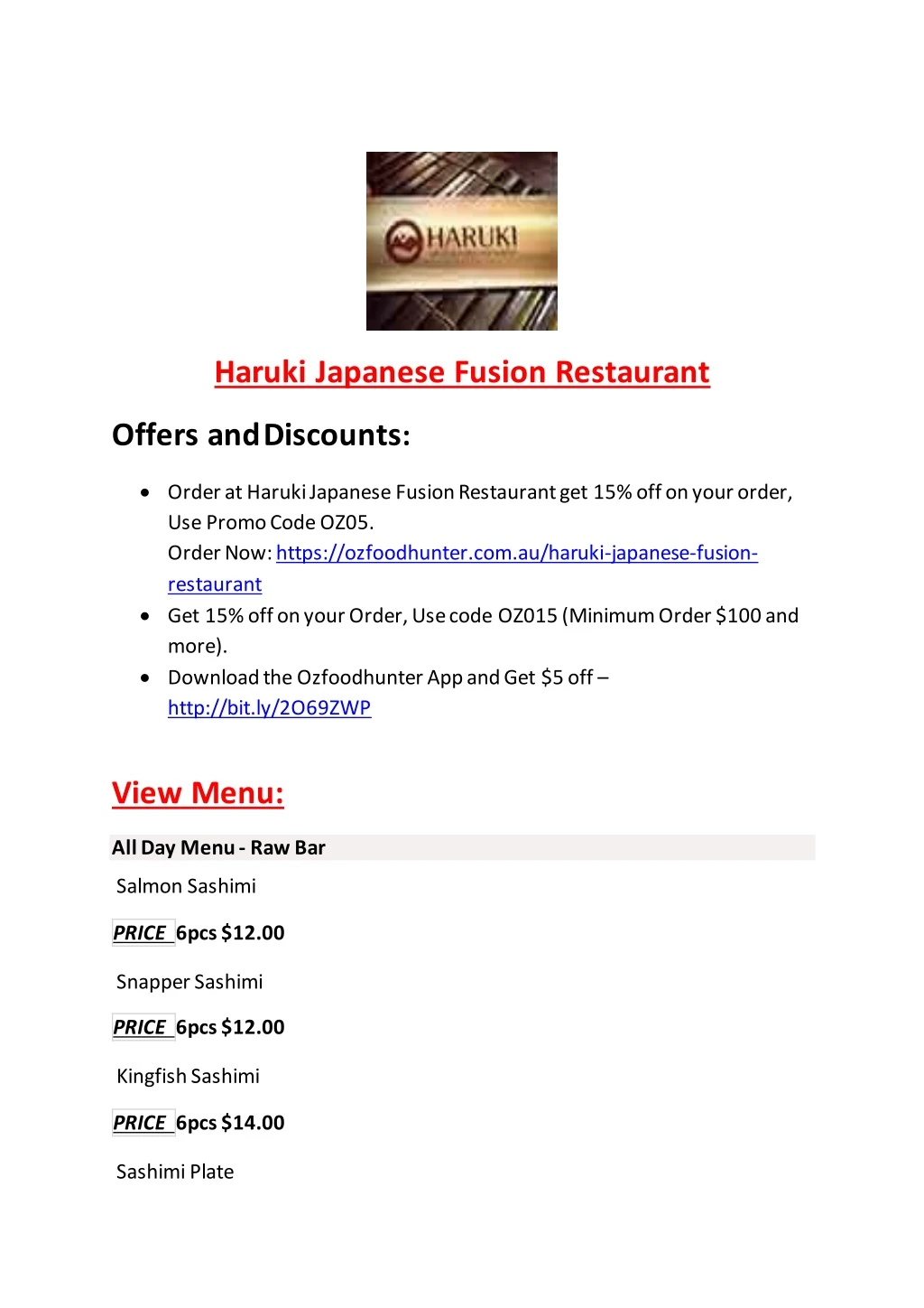 haruki japanese fusion restaurant