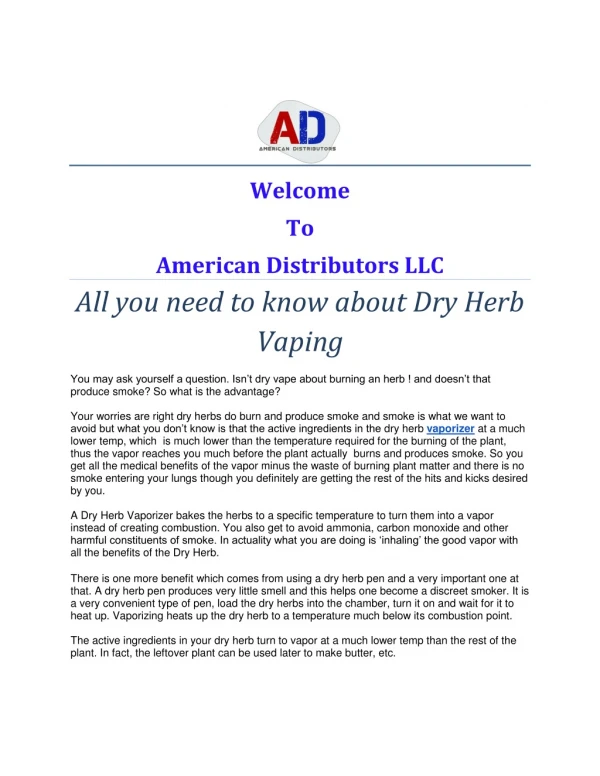 All you need to know about Dry Herb Vaping