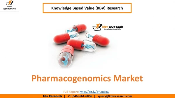 Pharmacogenomics Market Size- KBV Research
