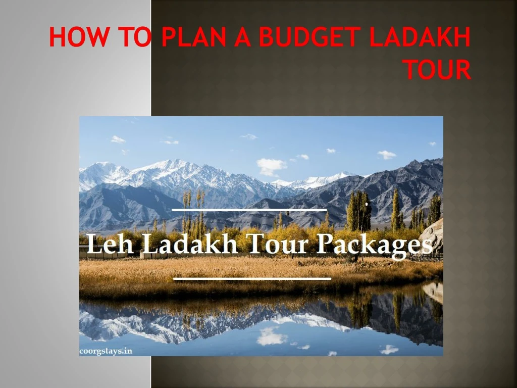 how to plan a budget ladakh tour