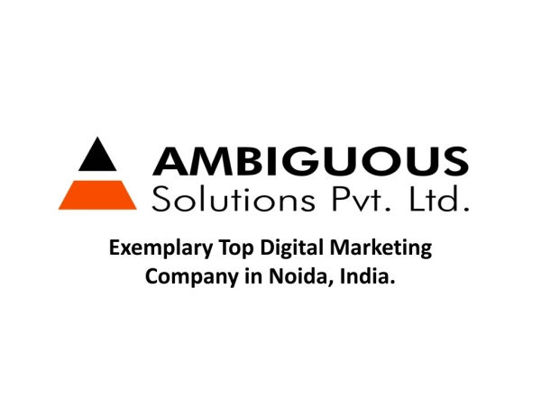Exemplary Top Digital Marketing Company in Noida, India.
