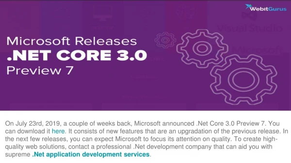 Microsoft Releases .Net Core 3.0 Preview 7