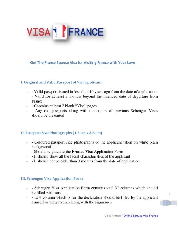 Get the France spouse visa for visiting France with your Love