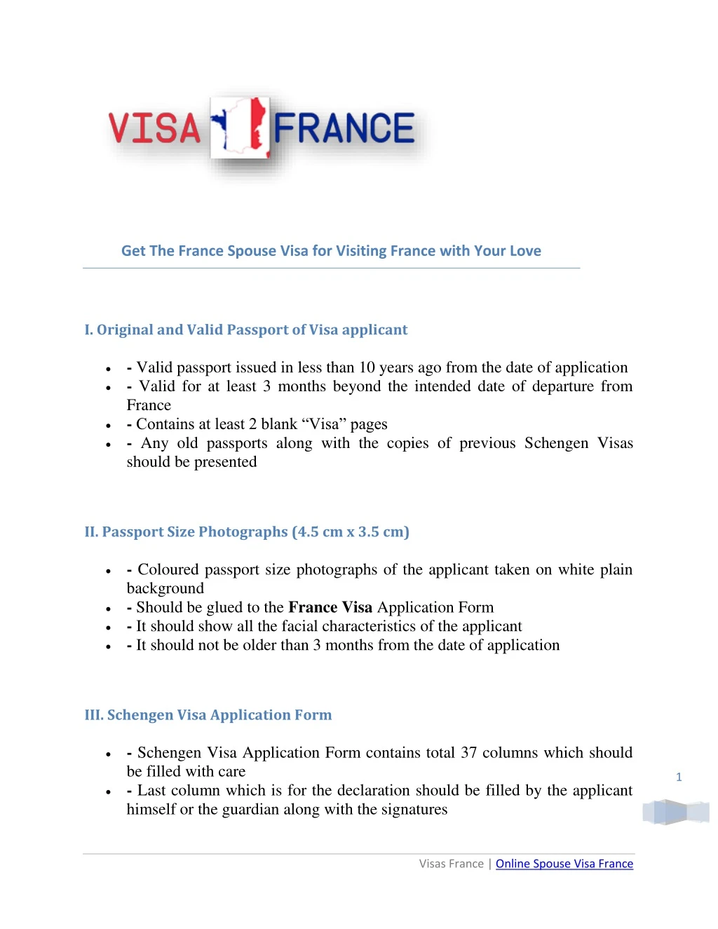 get the france spouse visa for visiting france