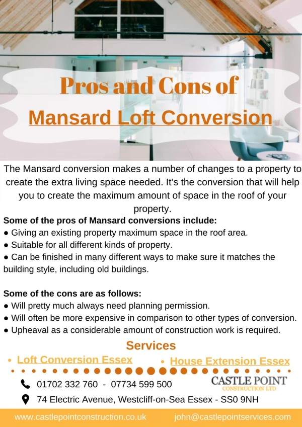 Pros and Cons of Mansard Loft Conversion