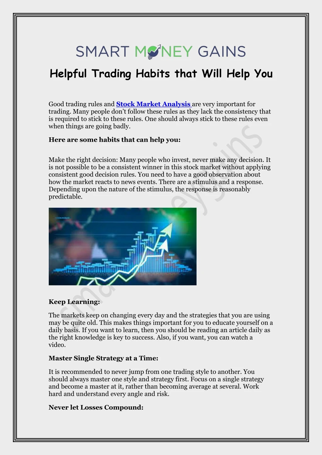 helpful trading habits that will help you