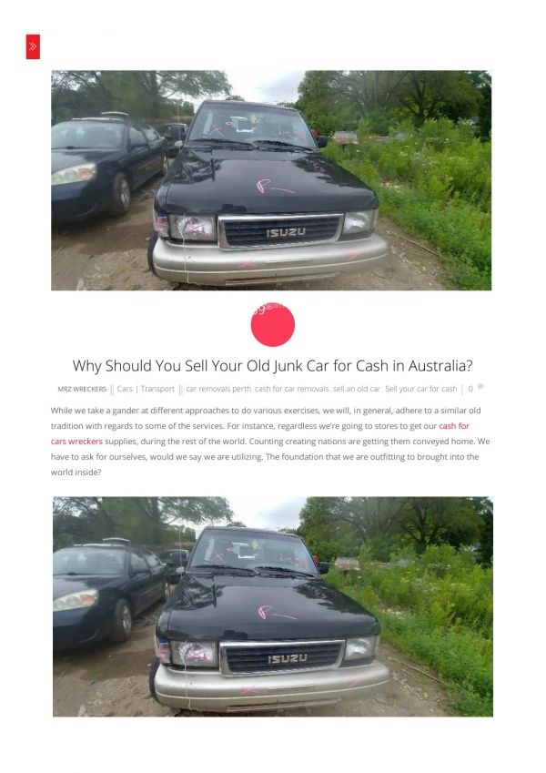 Sell Your Old Junk Car for Cash in Australia