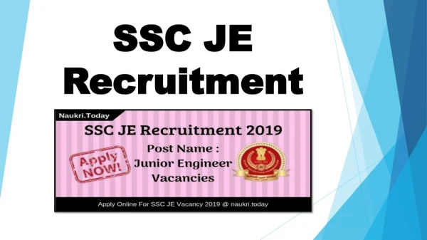 SSC JE Recruitment 2019 Notification Apply Online | JE Important Dates