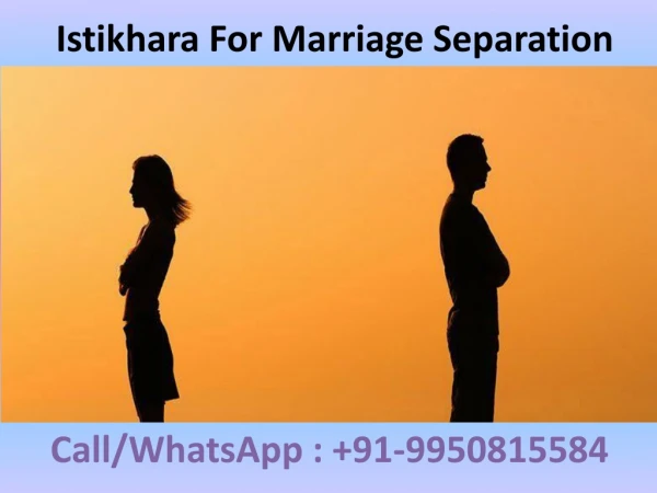 Istikhara For Marriage Separation