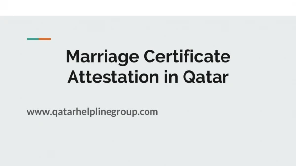 Marriage certificate attestation in Qatar