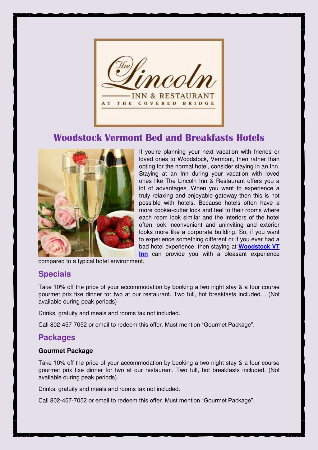 woodstock vermont bed and breakfasts hotels