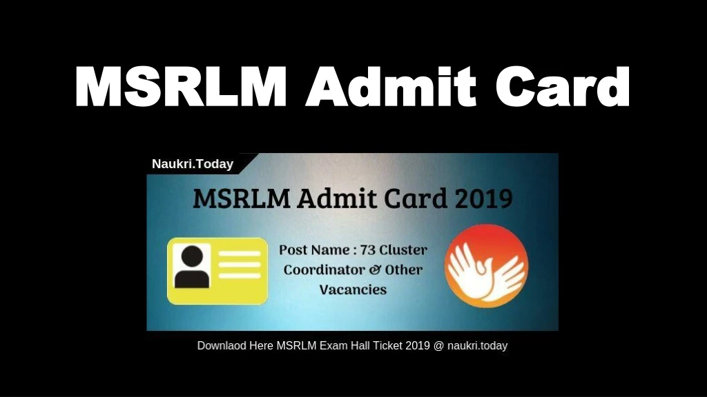 msrlm admit card