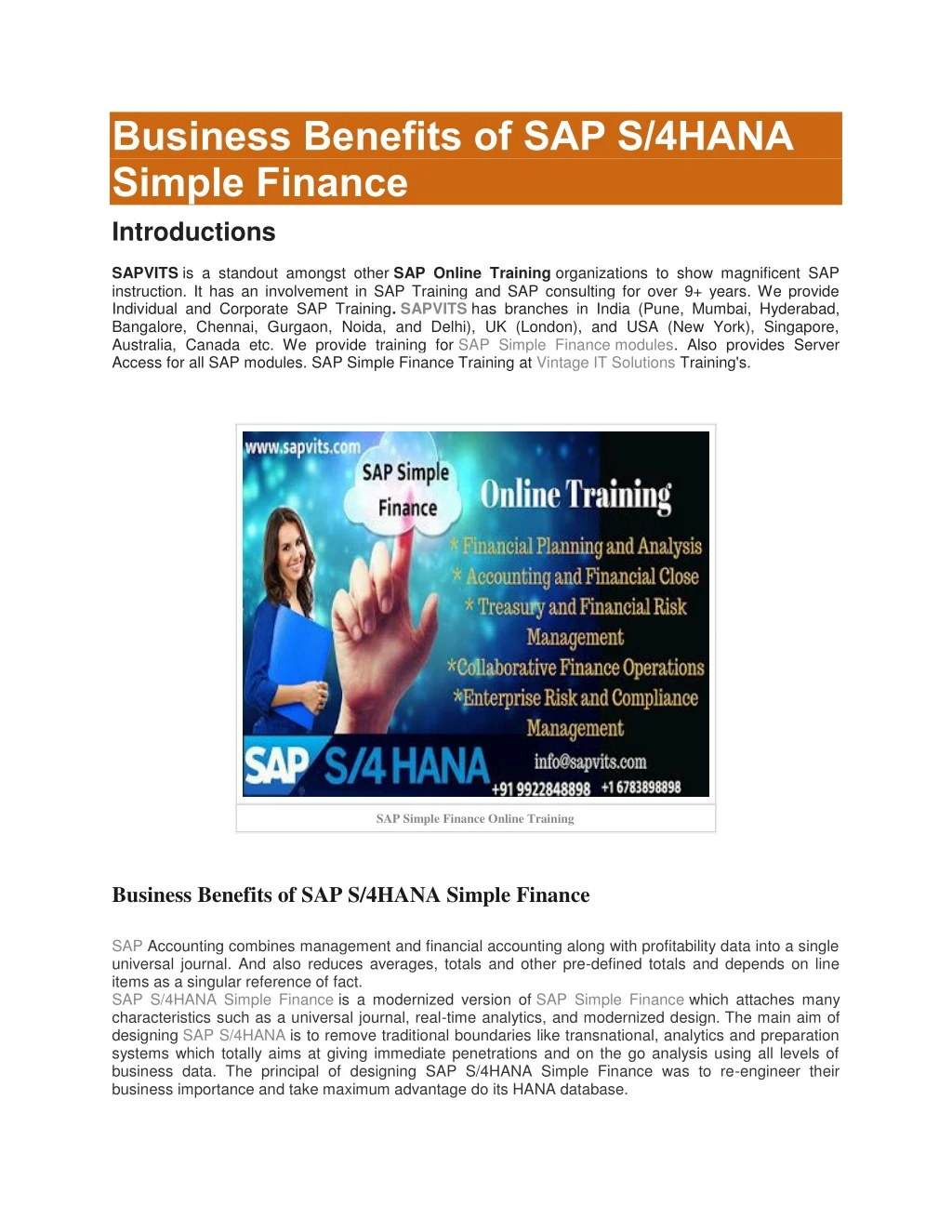 business benefits of sap s 4hana simple finance