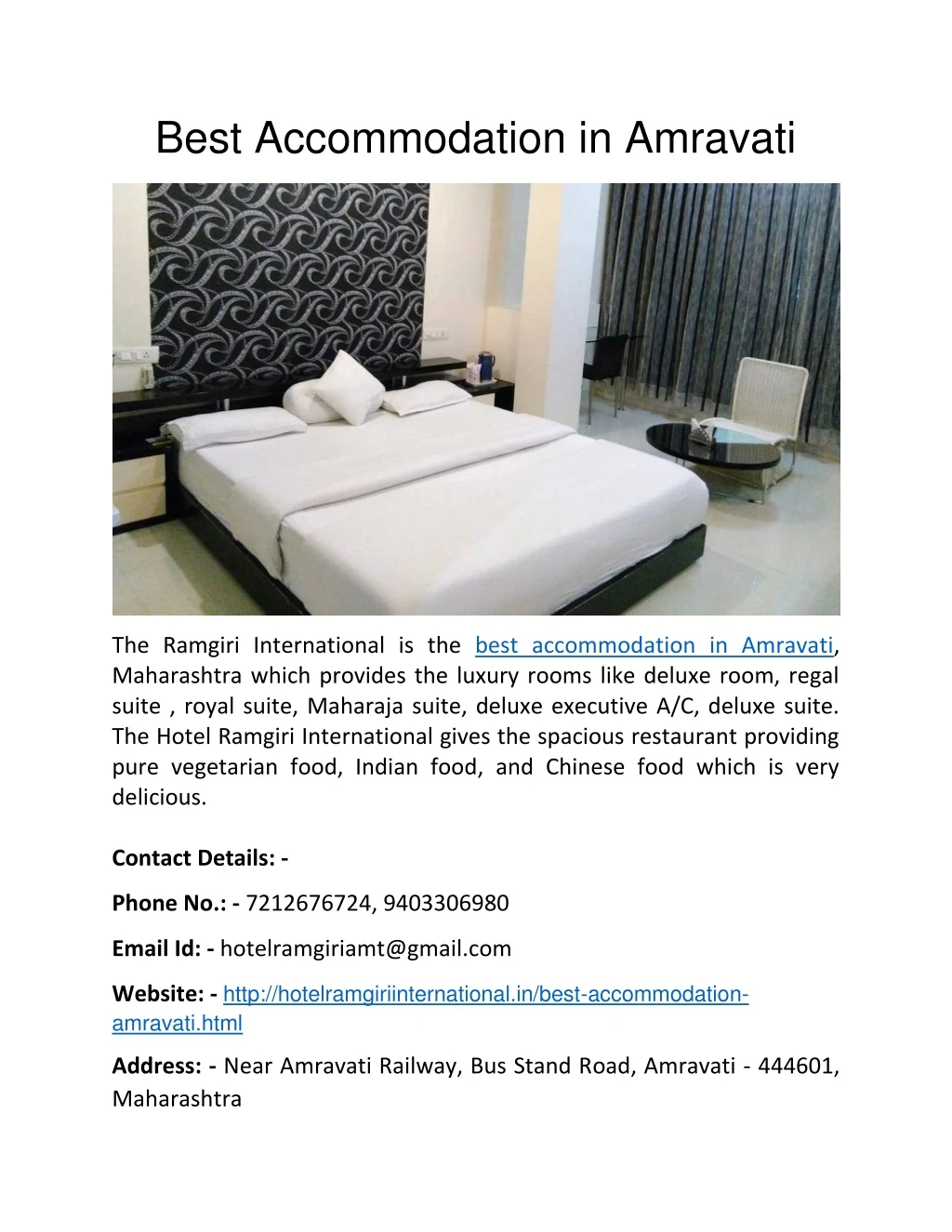 best accommodation in amravati