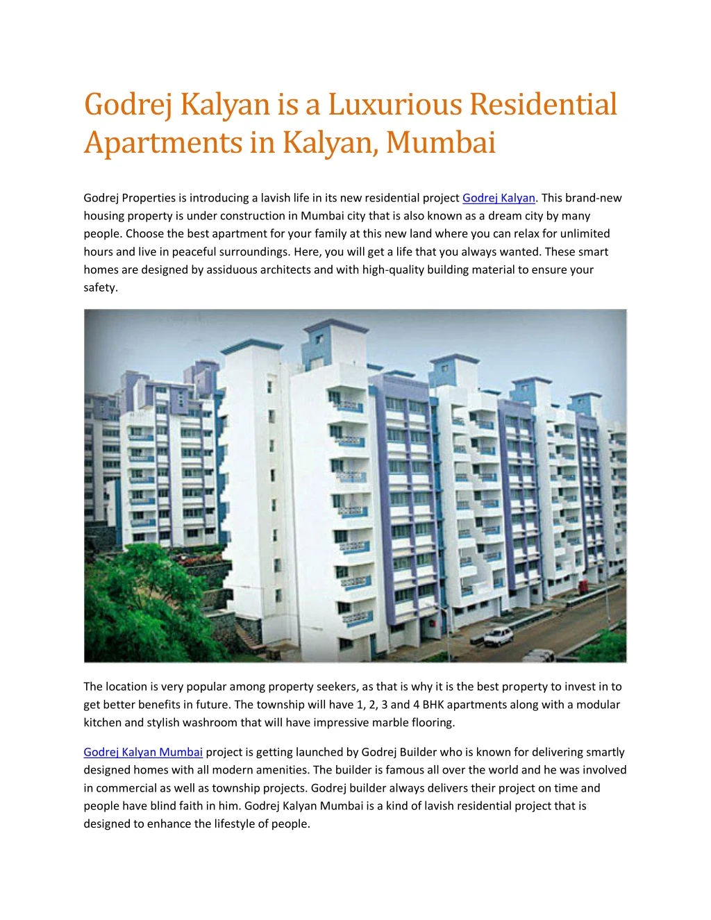godrej kalyan is a luxurious residential