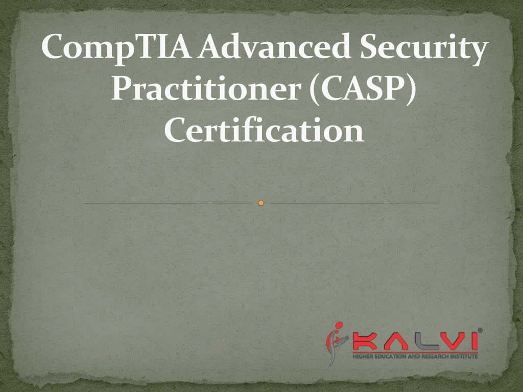 comptia advanced security practitioner casp certification