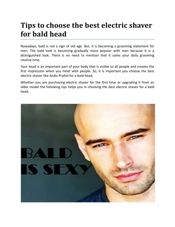 Tips to choose the best electric shaver for bald head