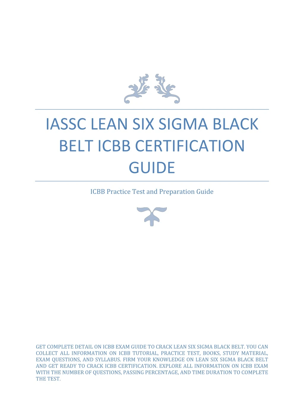 iassc lean six sigma black belt icbb