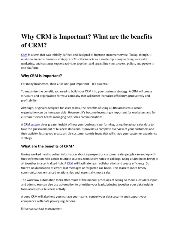 what is CRM