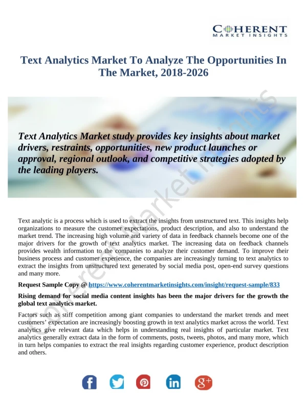 Text Analytics Market 2018-2026: Top Manufactures, Size, Applications And Future Prospects