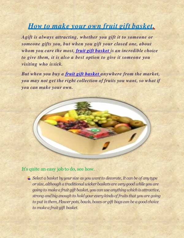 How to make your own fruit gift basket